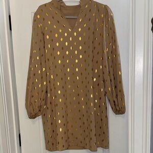 SHEIN Gold Polka Dot Dress